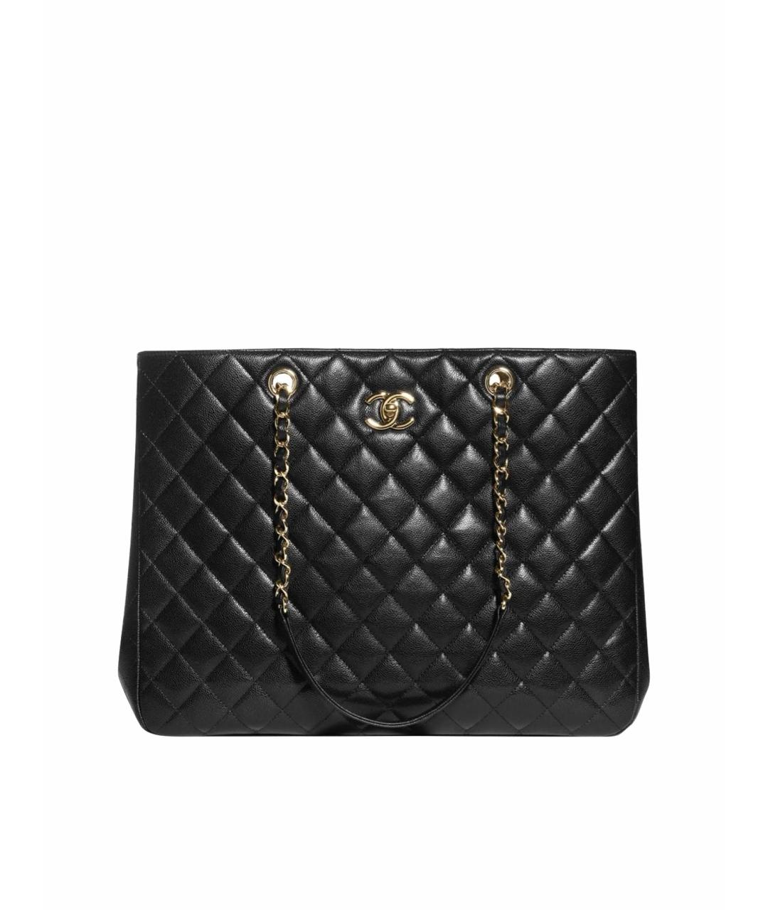 CHANEL Черная кожаная сумка тоут, фото 1