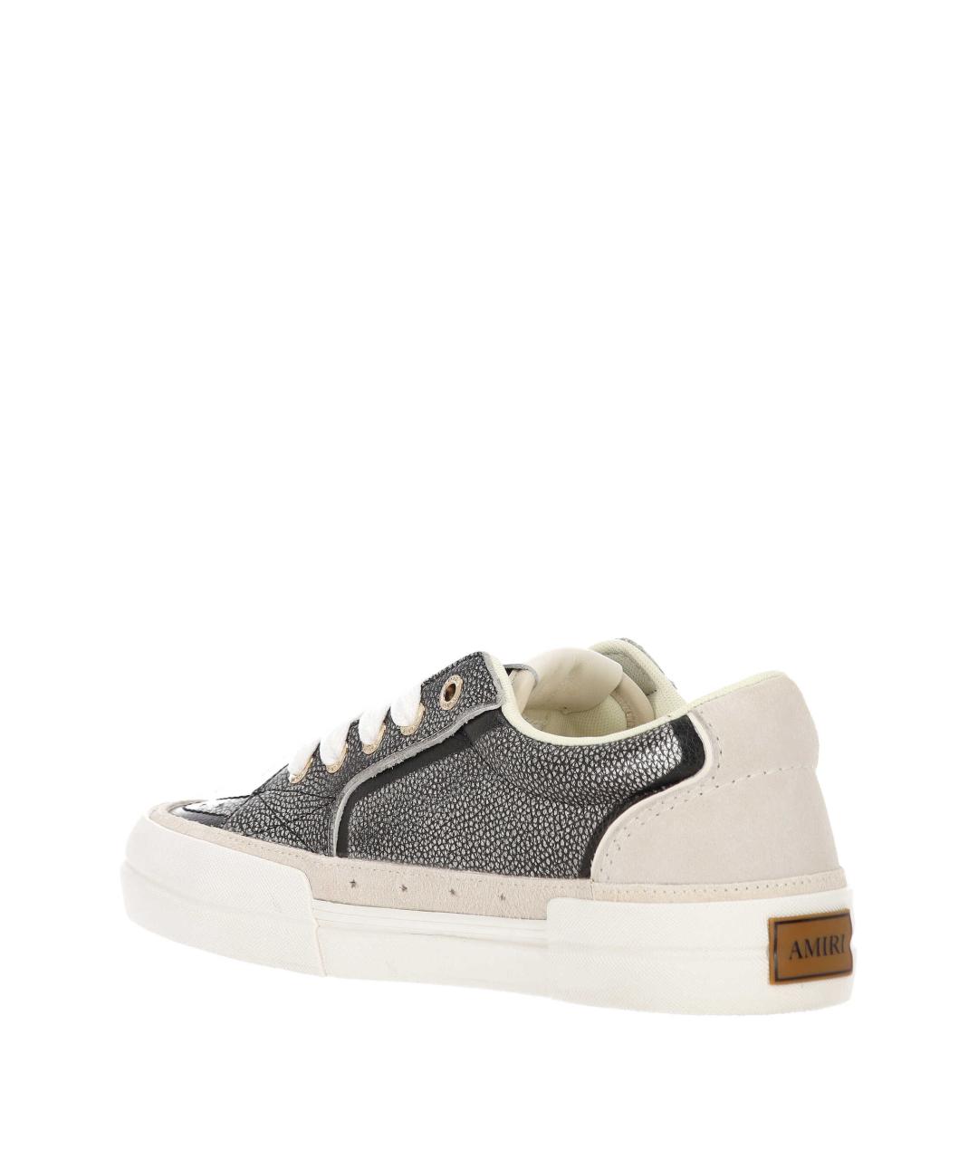 AMIRI Черные кожаные низкие кроссовки / кеды, фото 3