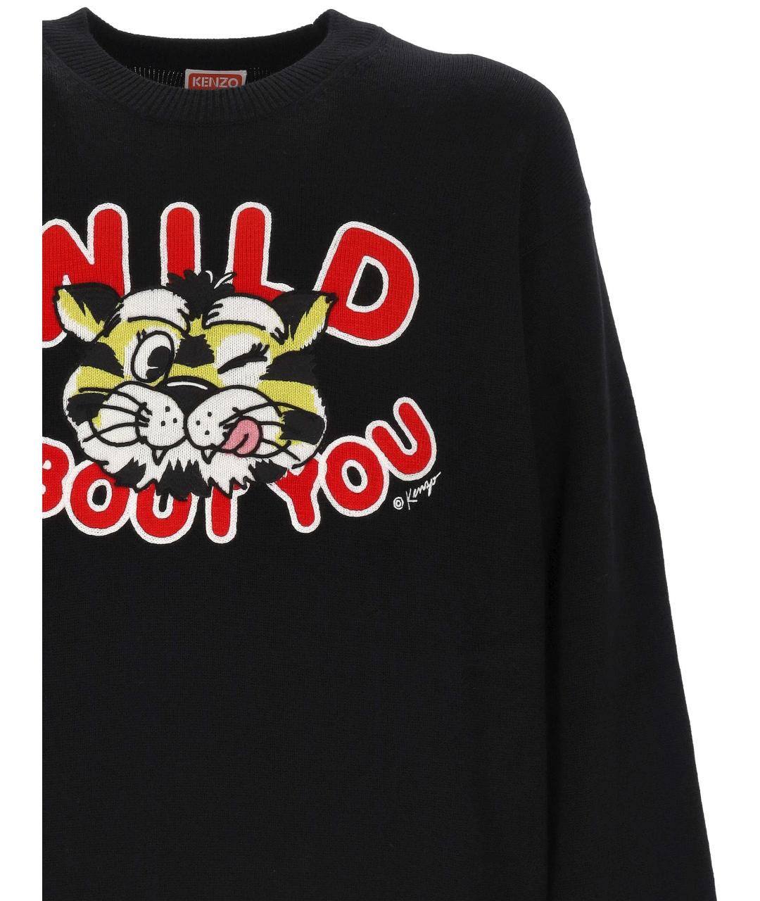 KENZO Черный шерстяной джемпер / свитер, фото 2