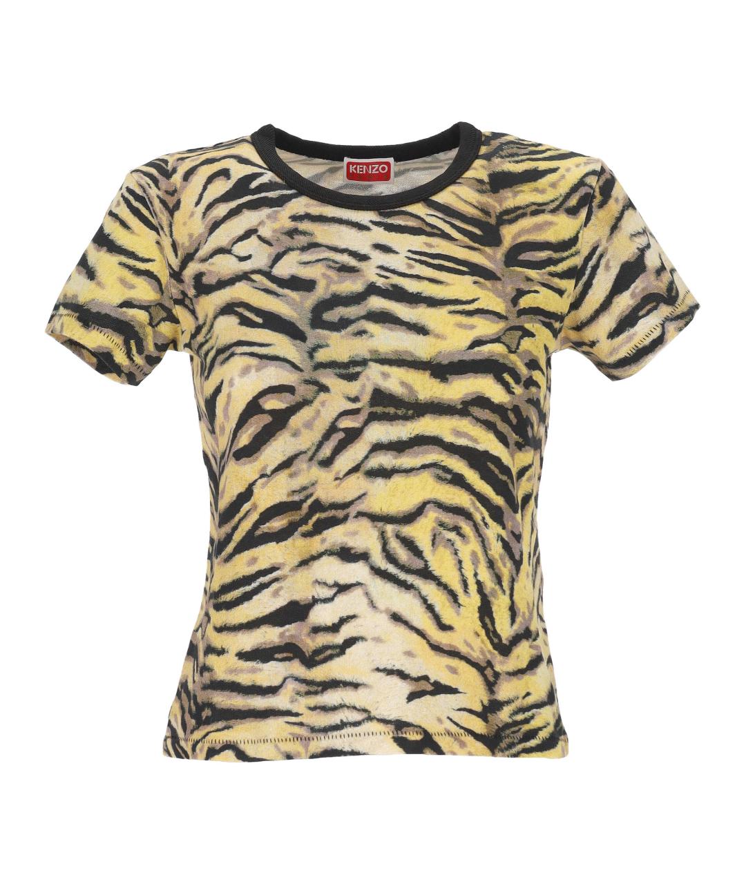 KENZO Оранжевая хлопковая футболка, фото 1