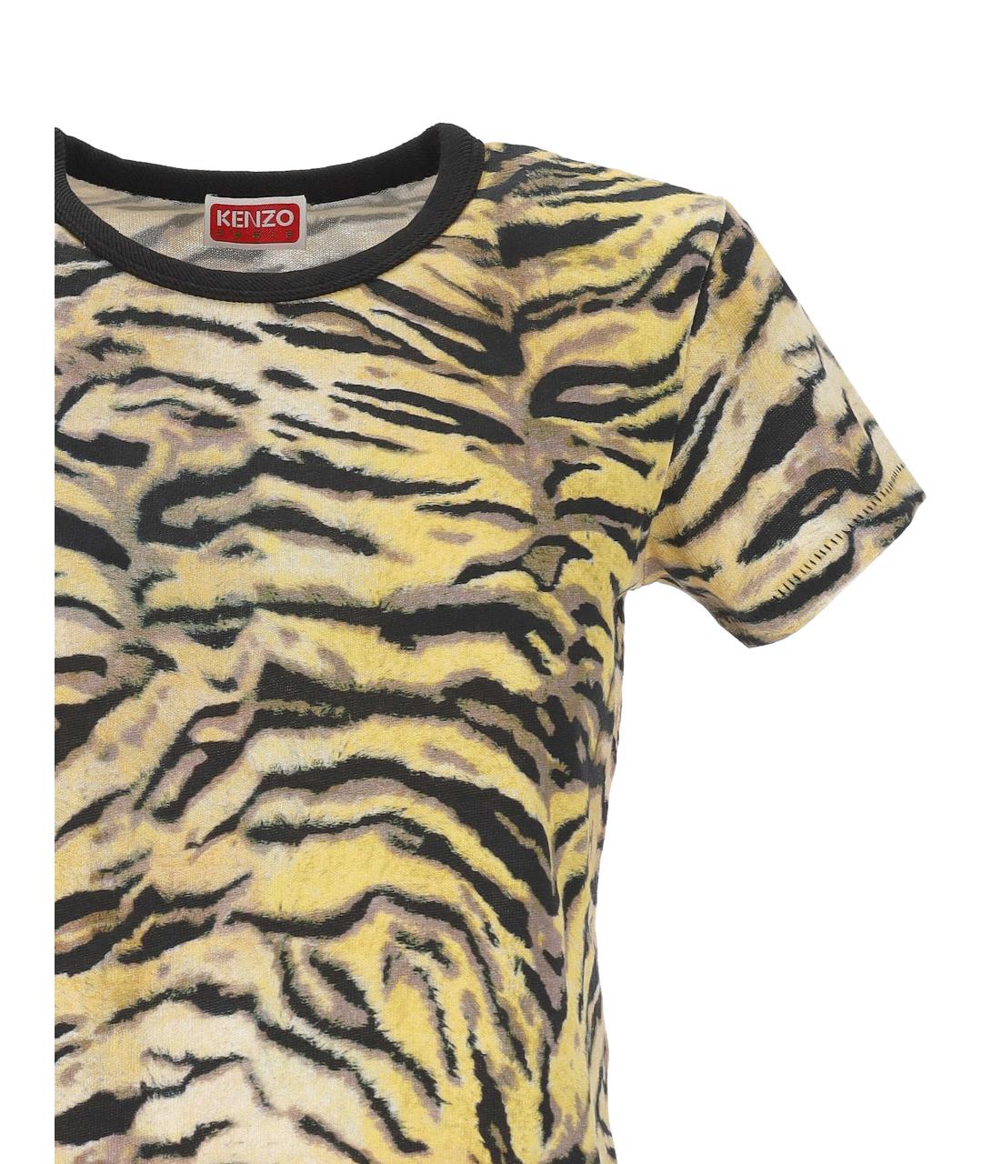 KENZO Оранжевая хлопковая футболка, фото 2