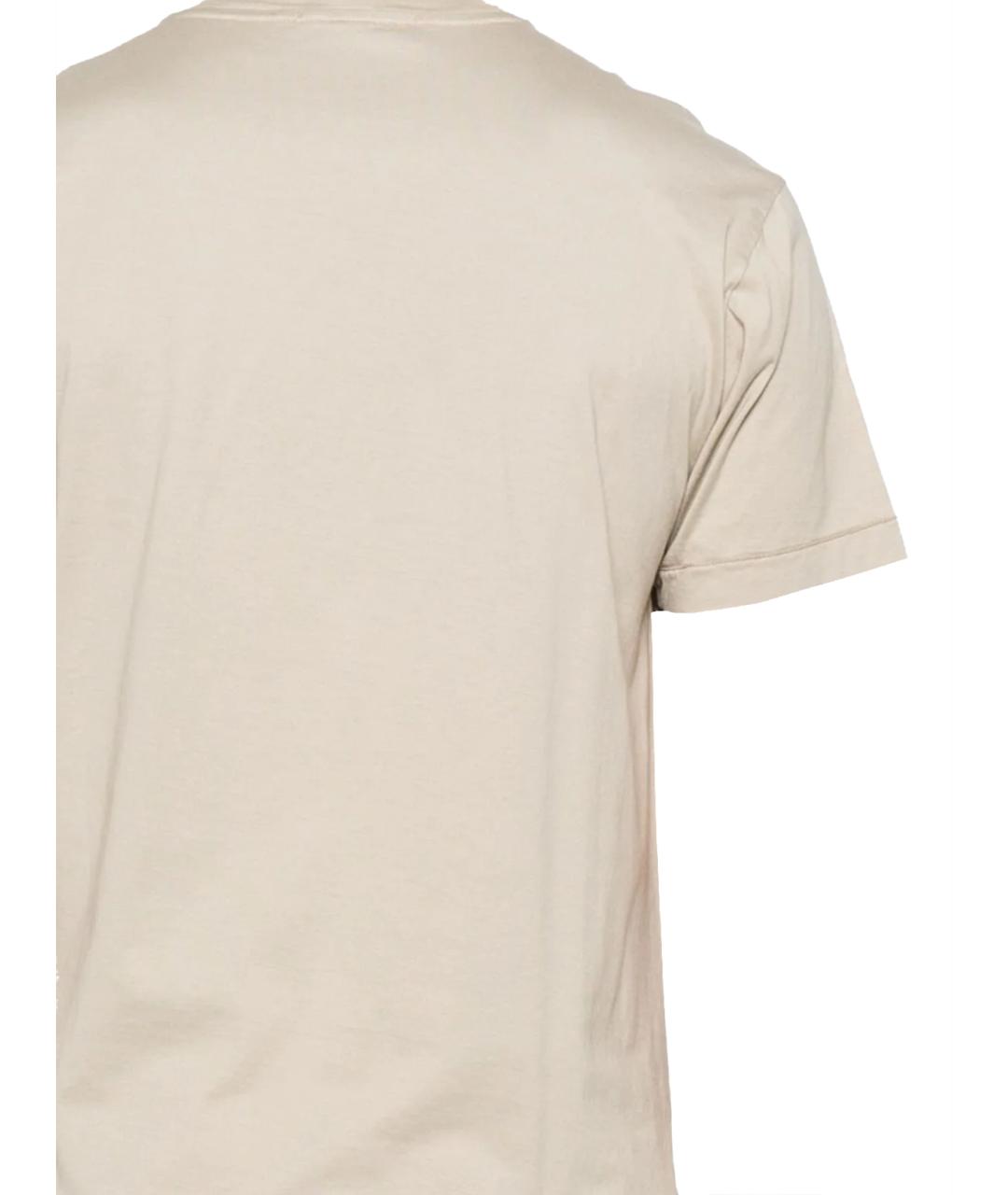 STONE ISLAND Бежевая хлопковая футболка, фото 3