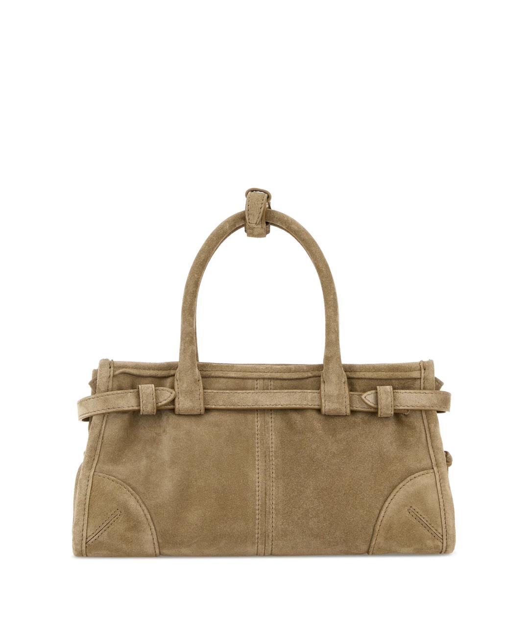 PRADA Бежевая замшевая сумка с короткими ручками, фото 3