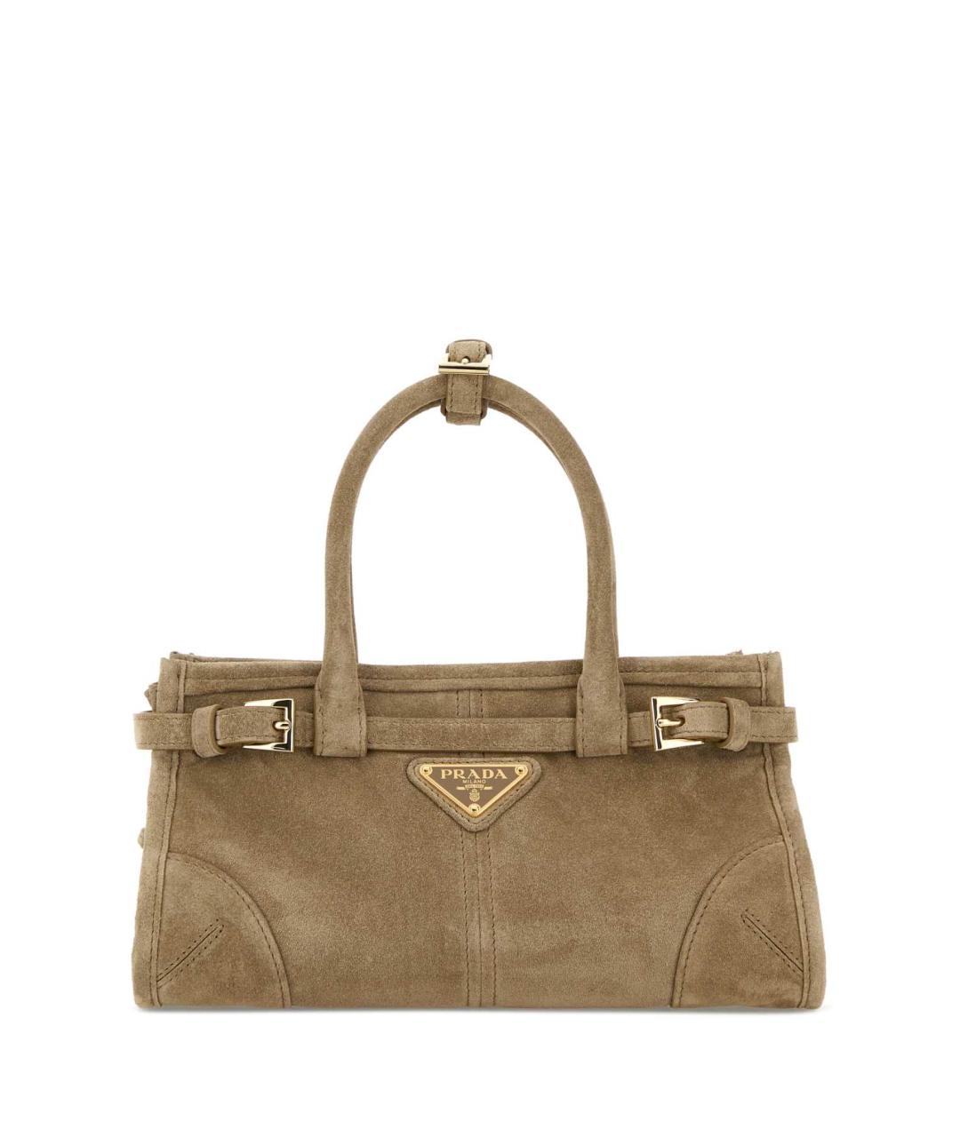 PRADA Бежевая замшевая сумка с короткими ручками, фото 1