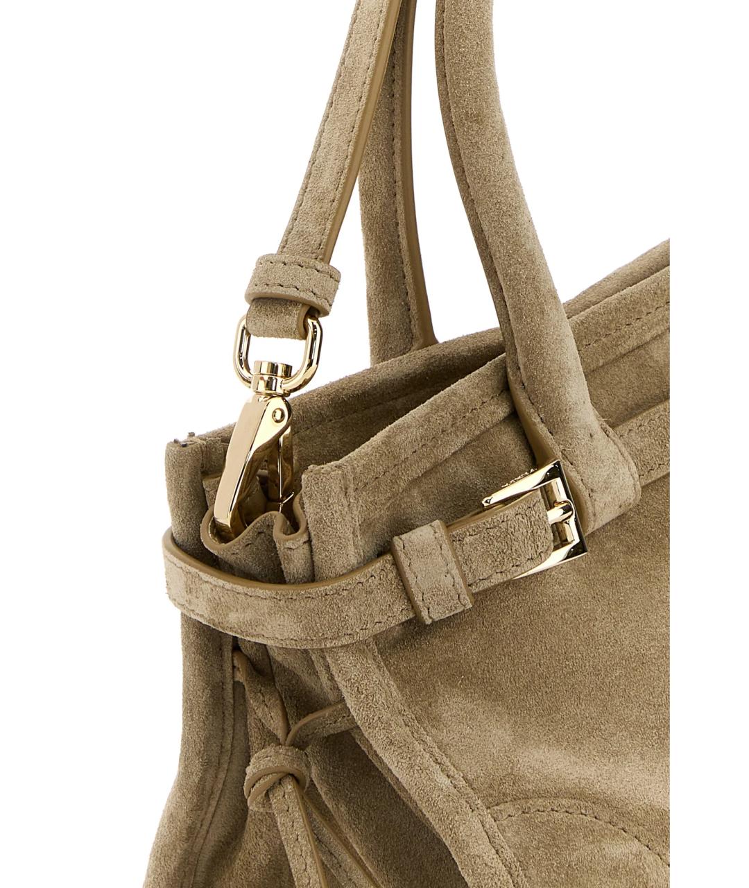 PRADA Бежевая замшевая сумка с короткими ручками, фото 4