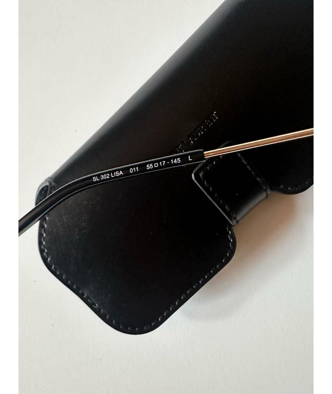 SAINT LAURENT Коричневые металлические солнцезащитные очки, фото 7