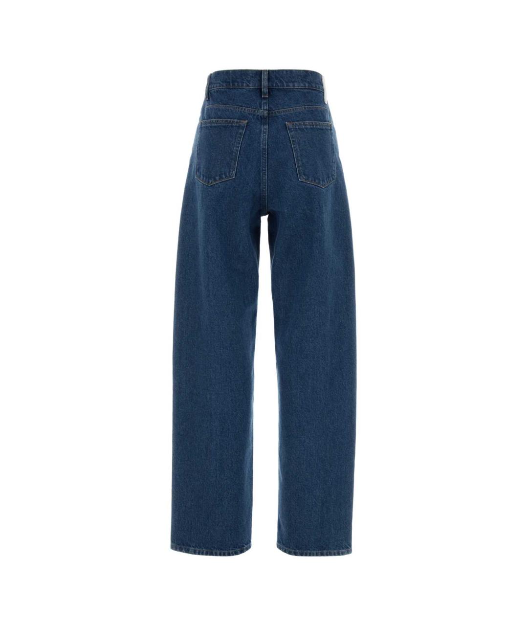 JIL SANDER Синие хлопковые прямые джинсы, фото 2