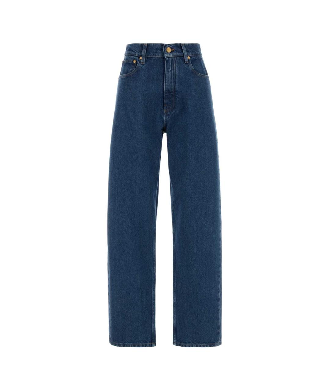 JIL SANDER Синие хлопковые прямые джинсы, фото 1