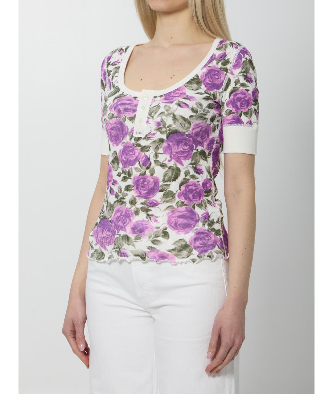 CHLOE Белая хлопковая футболка, фото 2