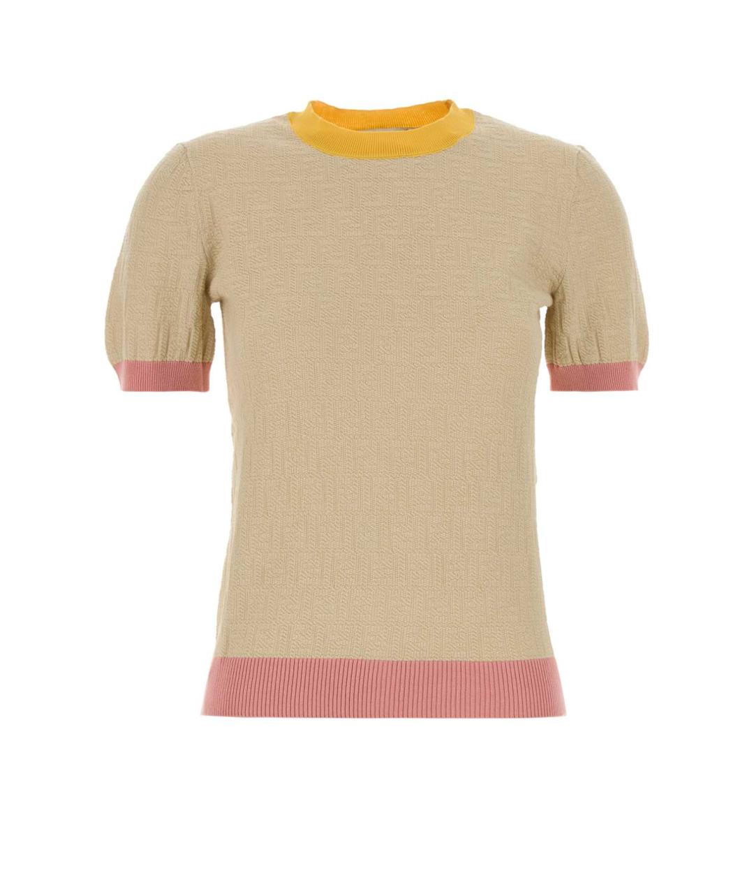 FENDI Бежевый хлопковый джемпер / свитер, фото 1