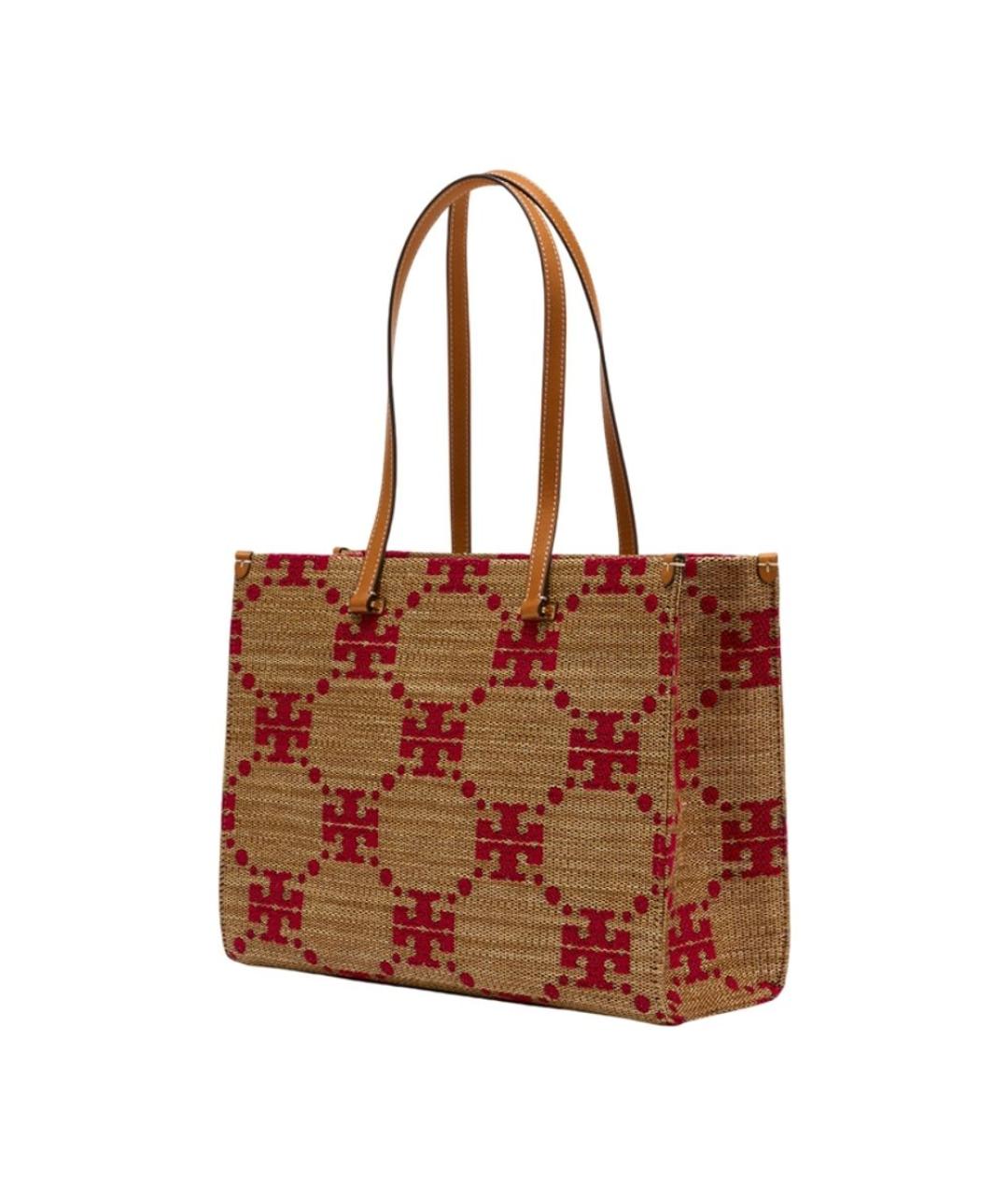 TORY BURCH Бежевая синтетическая сумка тоут, фото 3