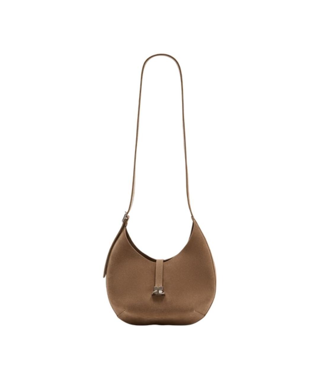 COURREGES Бежевая замшевая сумка через плечо, фото 3