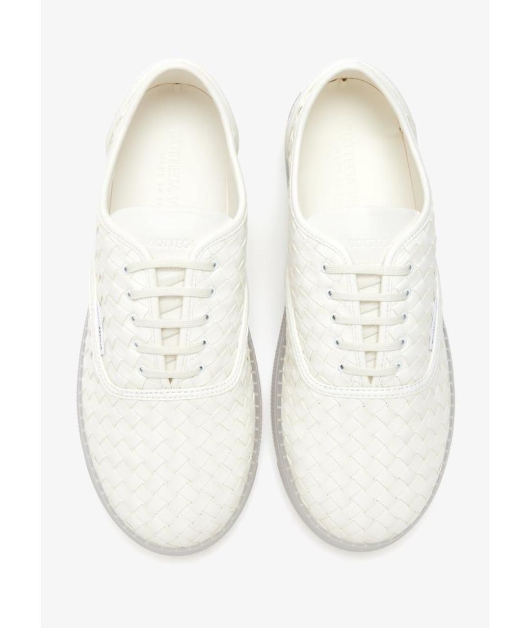 BOTTEGA VENETA Белые кожаные кроссовки, фото 4