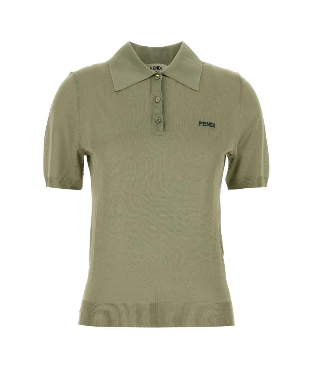 FENDI Зеленая вискозная футболка, фото 1