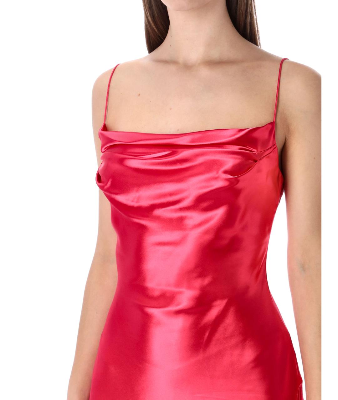 BALMAIN Фуксия вискозное повседневное платье, фото 3