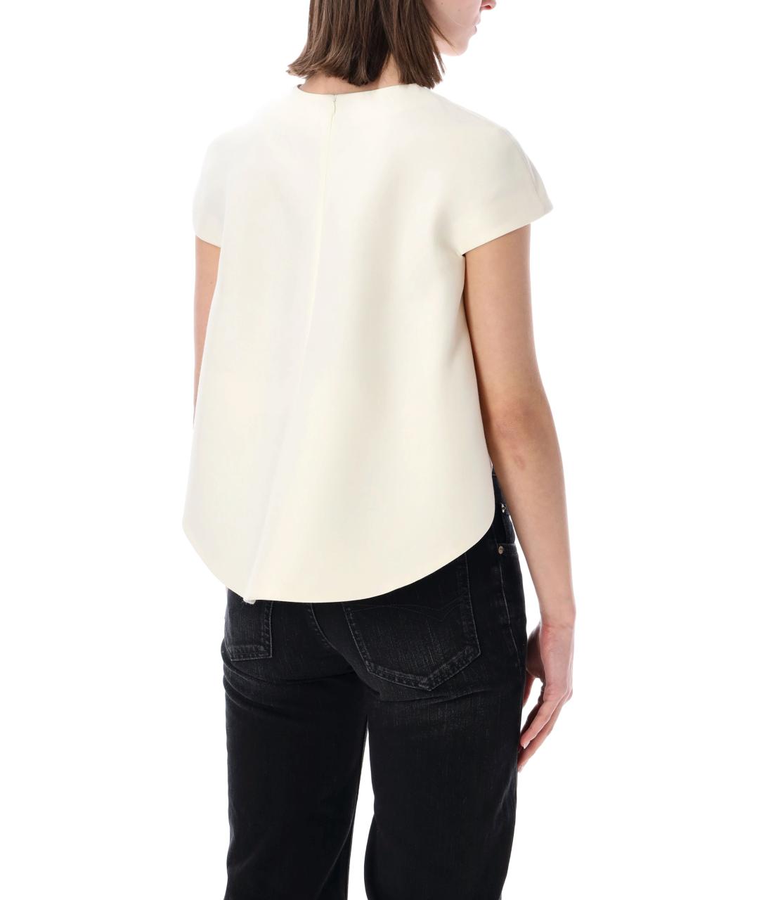 BALENCIAGA Белая шерстяная футболка, фото 2