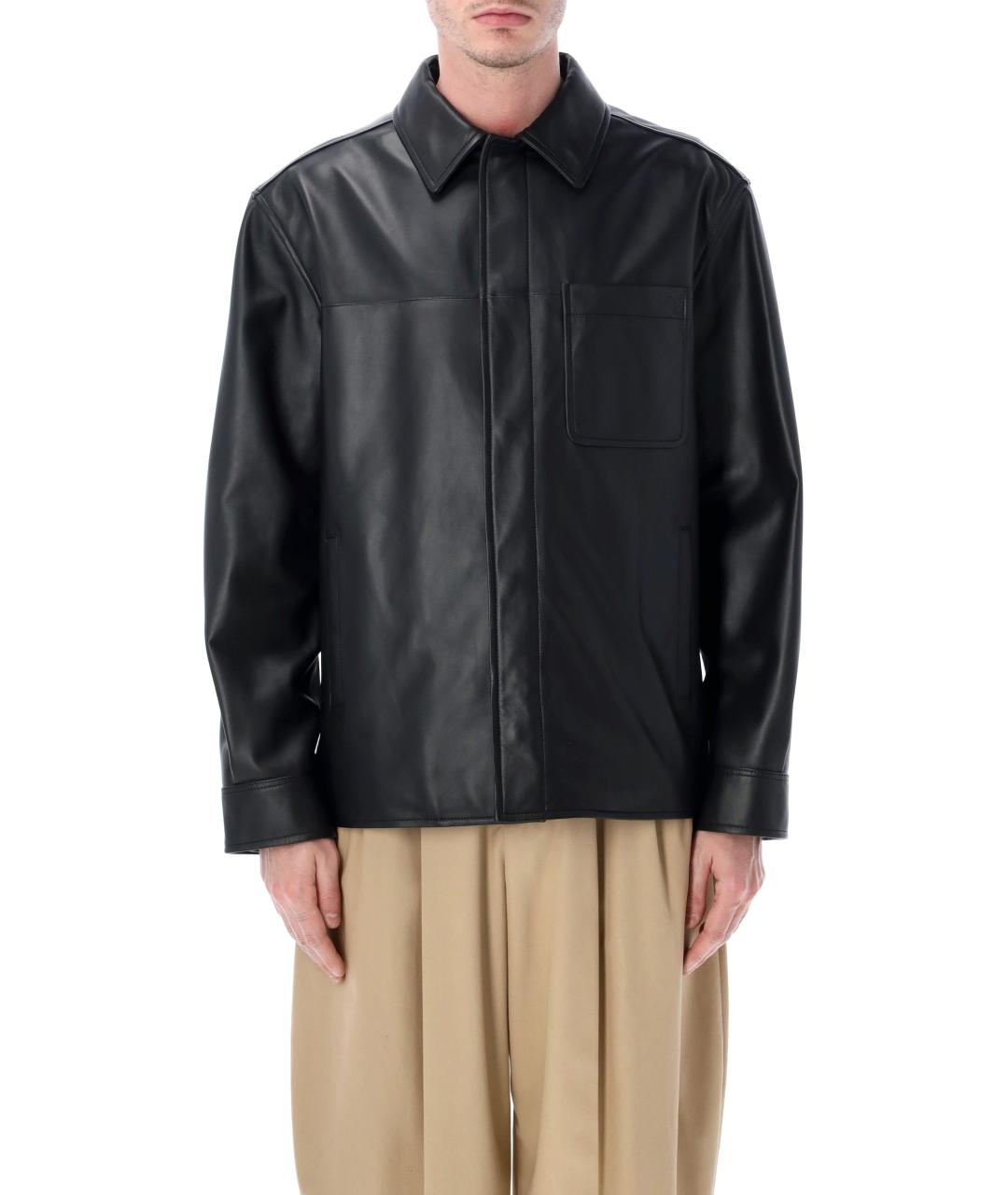 LOEWE Черная кожаная куртка, фото 4