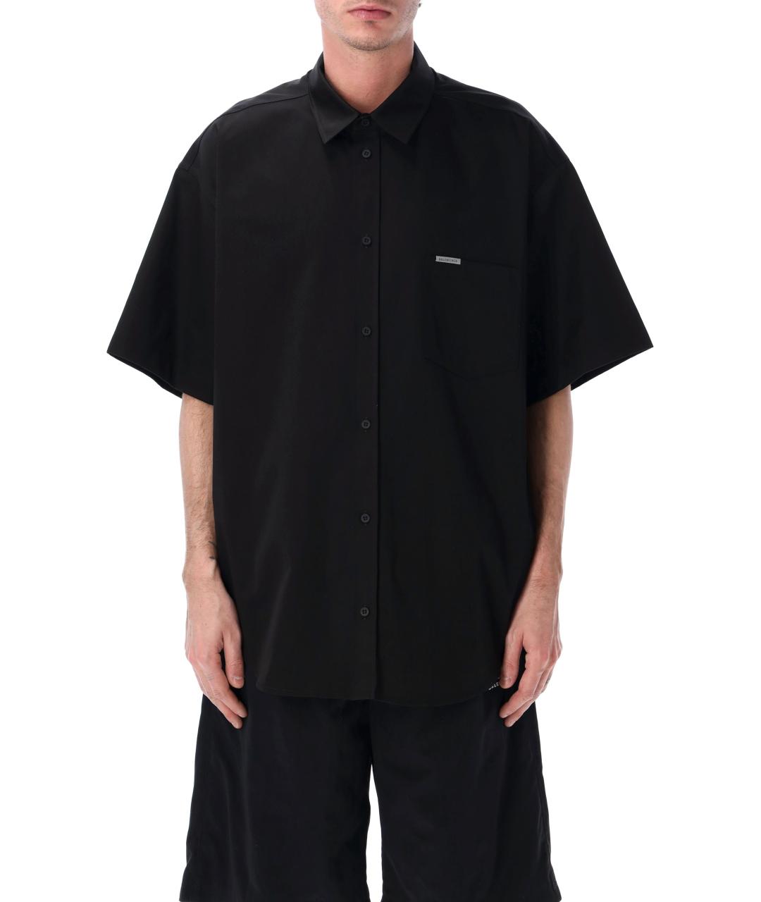 BALENCIAGA Черная хлопковая кэжуал рубашка, фото 4