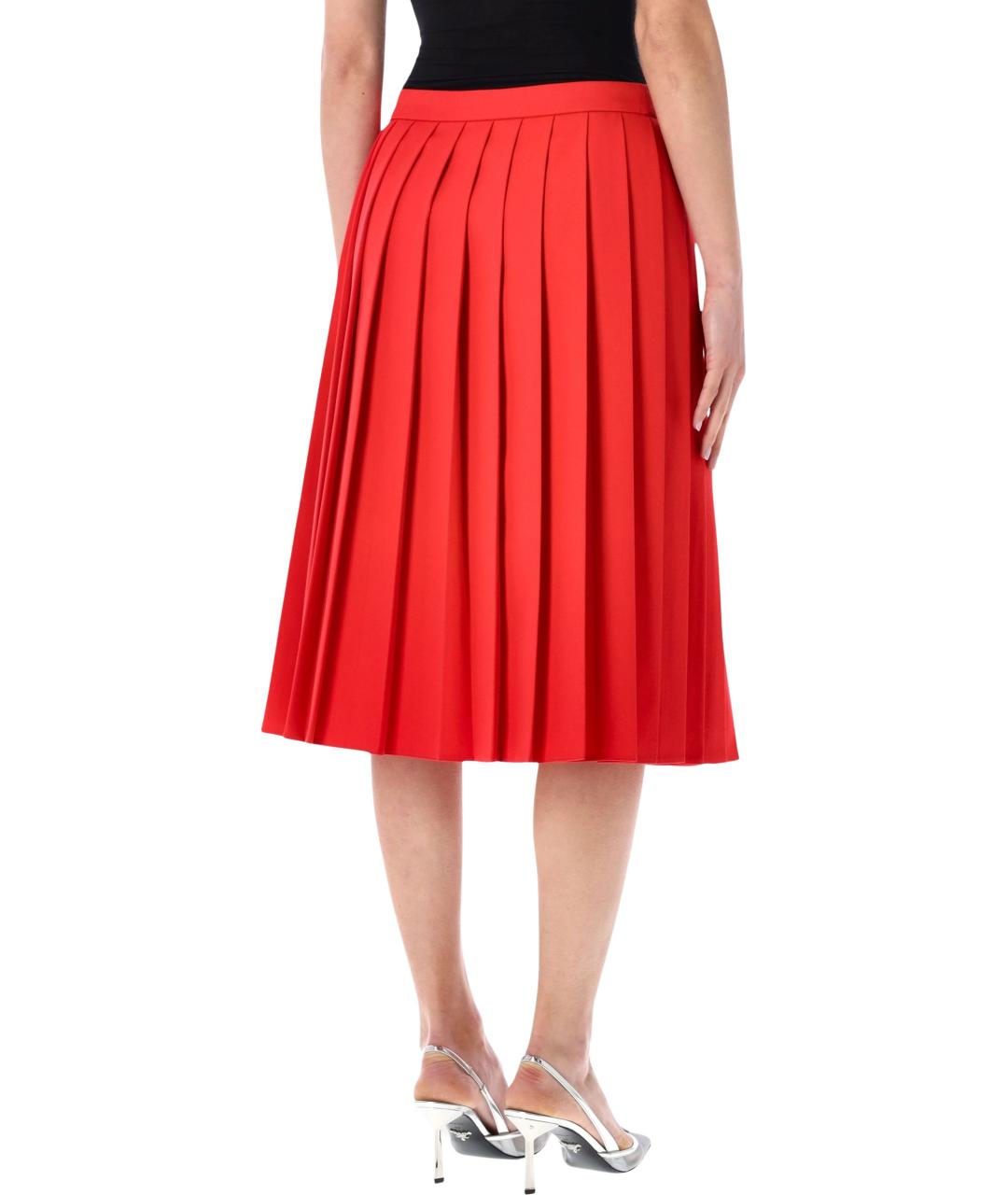 PRADA Красная полиэстеровая юбка миди, фото 2