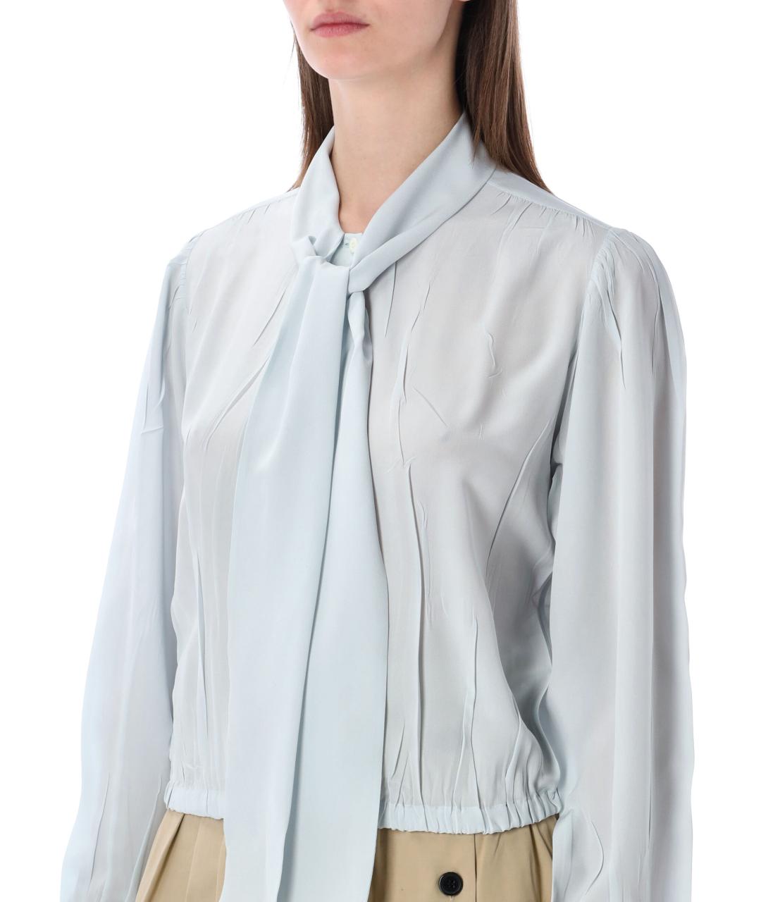 PRADA Голубая шелковая рубашка, фото 3