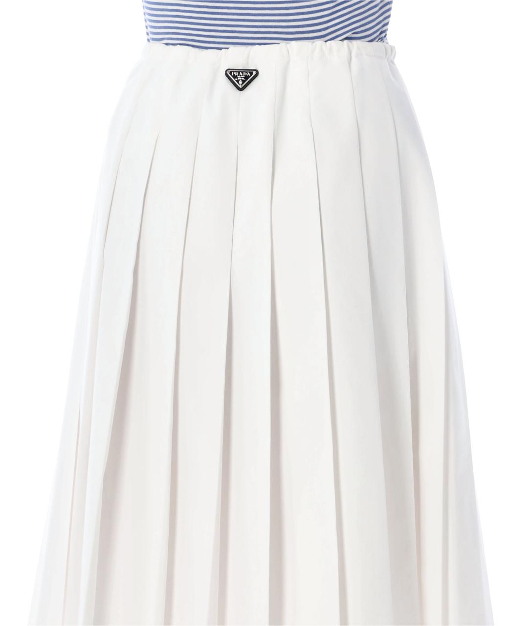 PRADA Белая полиэстеровая юбка миди, фото 3