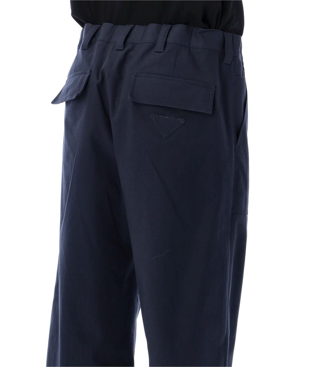 PRADA Синие хлопковые повседневные брюки, фото 3