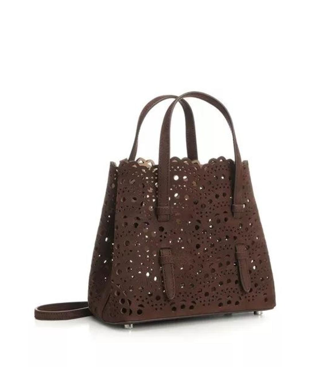 ALAIA Коричневая кожаная сумка с короткими ручками, фото 2
