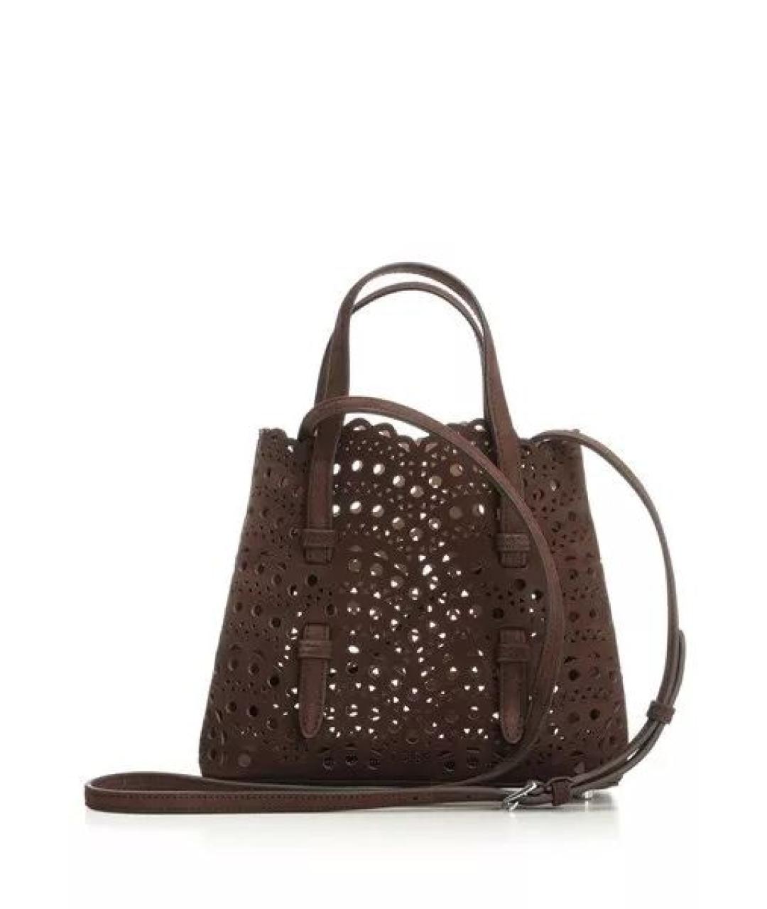 ALAIA Коричневая кожаная сумка с короткими ручками, фото 3