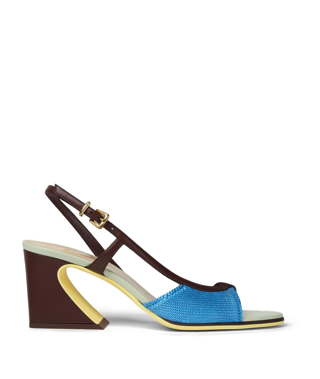 FENDI Синие босоножки, фото 1