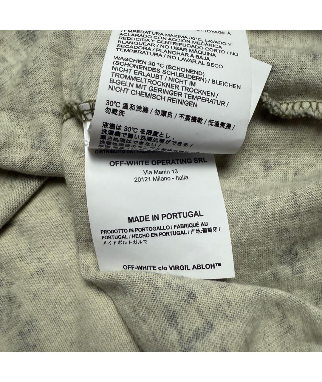OFF-WHITE Хаки хлопковая футболка, фото 6