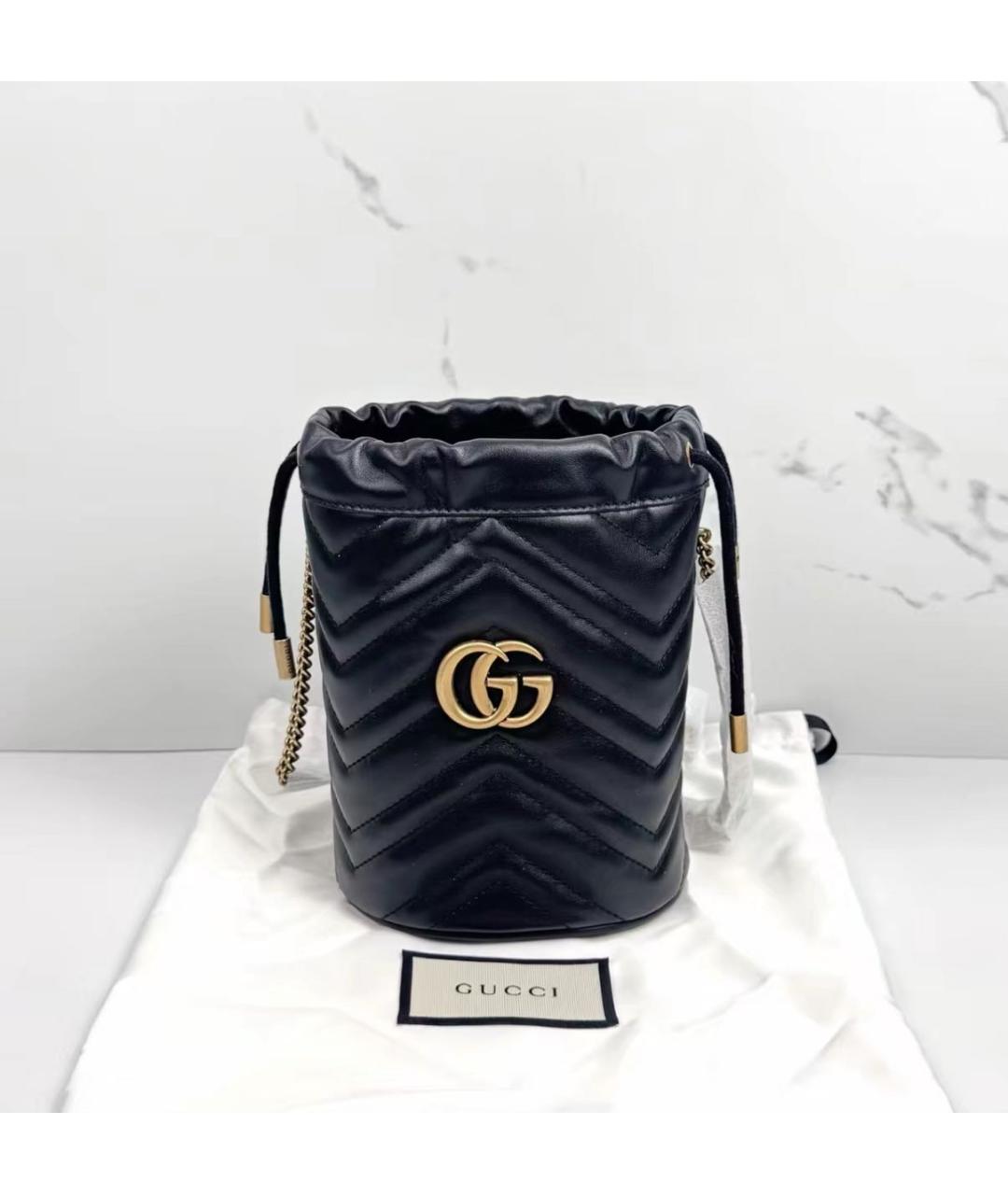 GUCCI Черная кожаная сумка через плечо, фото 5