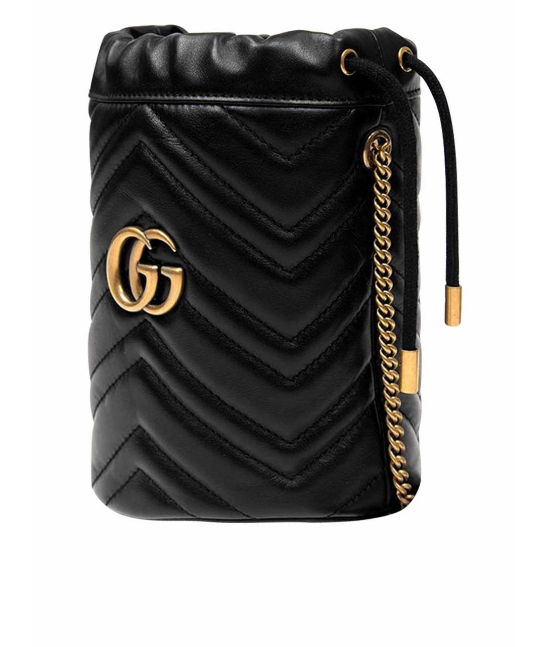 GUCCI Черная кожаная сумка через плечо, фото 1