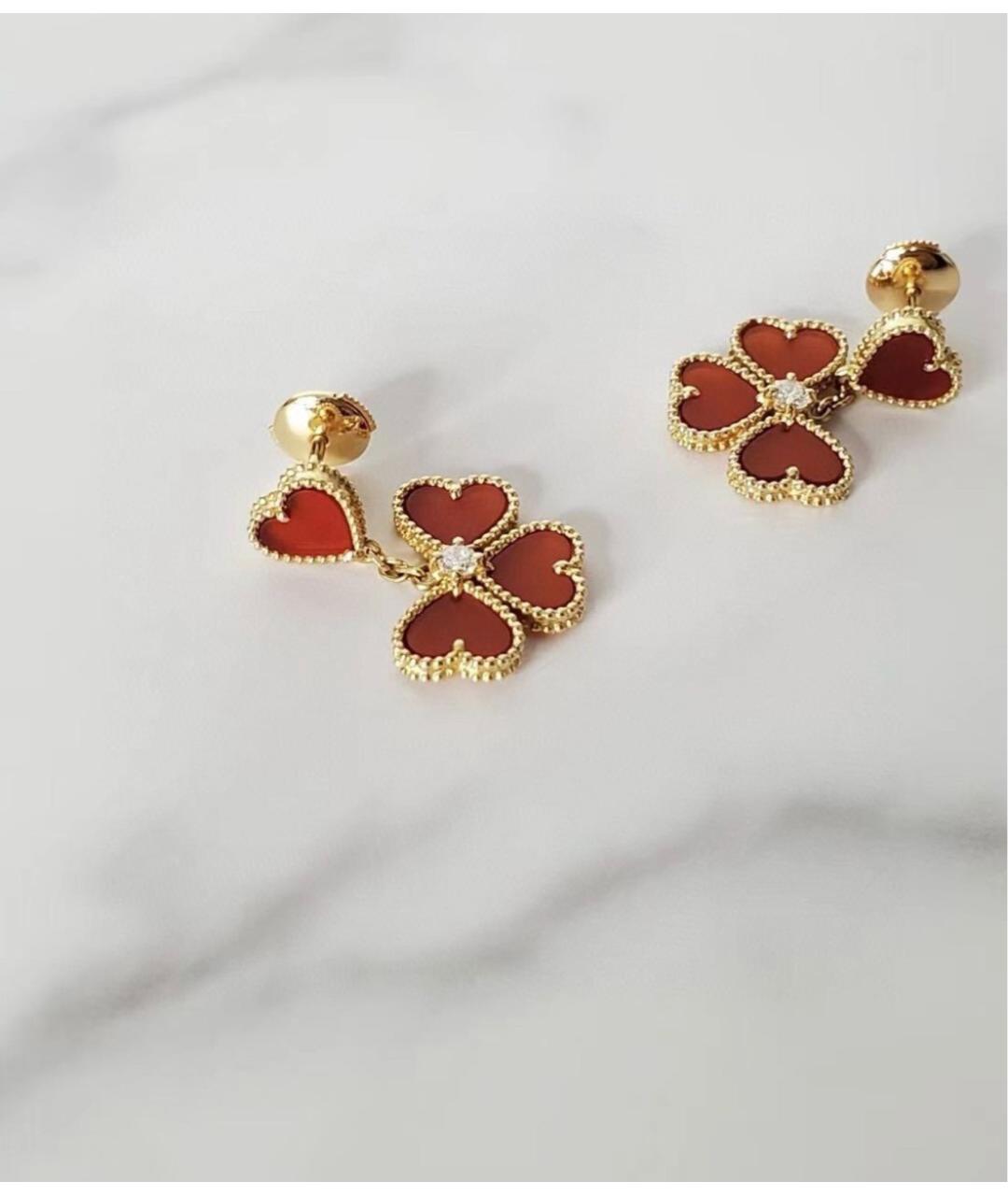 VAN CLEEF & ARPELS Красные серьги из желтого золота, фото 4