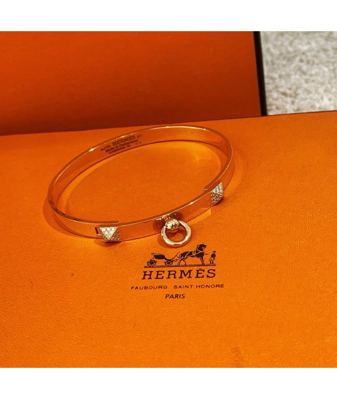 HERMES Золотой браслет из розового золота, фото 8