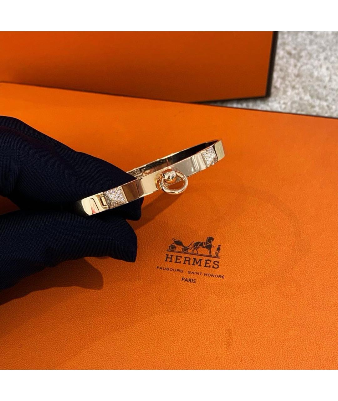 HERMES Золотой браслет из розового золота, фото 3