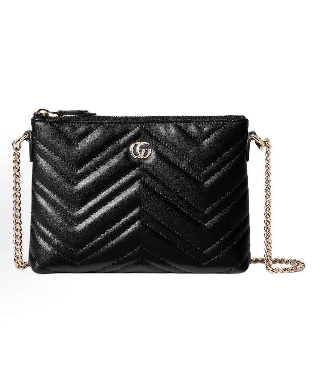 GUCCI Черная кожаная сумка через плечо, фото 5