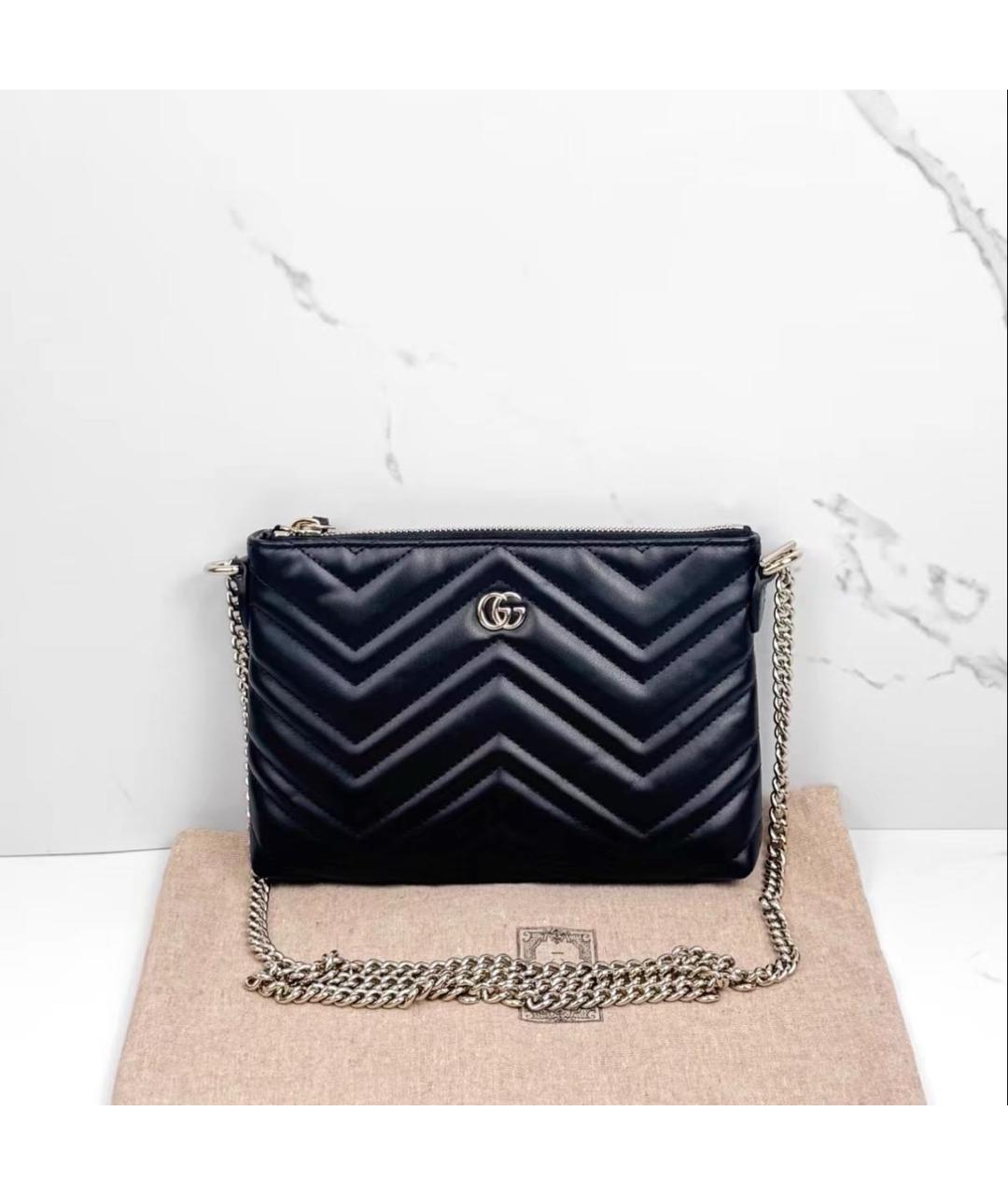 GUCCI Черная кожаная сумка через плечо, фото 4