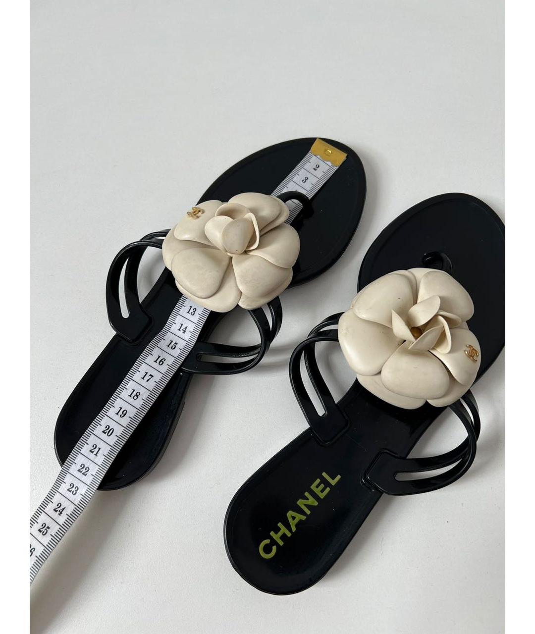 CHANEL Черные шлепанцы, фото 4