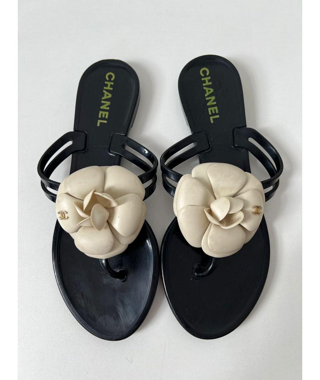 CHANEL Черные шлепанцы, фото 2