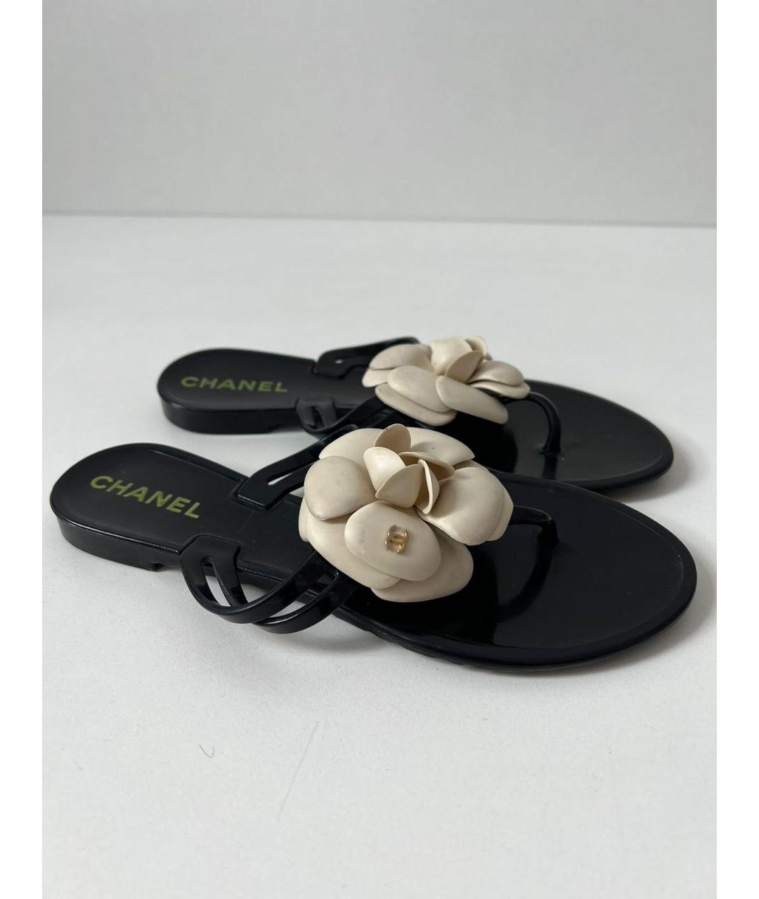 CHANEL Черные шлепанцы, фото 6