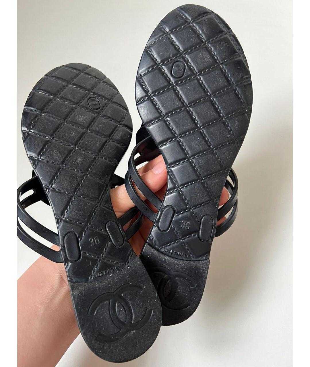 CHANEL Черные шлепанцы, фото 7