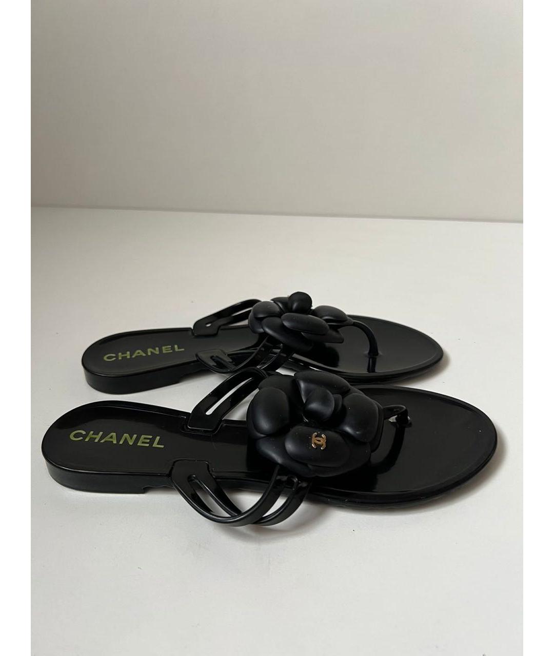 CHANEL Черные шлепанцы, фото 9