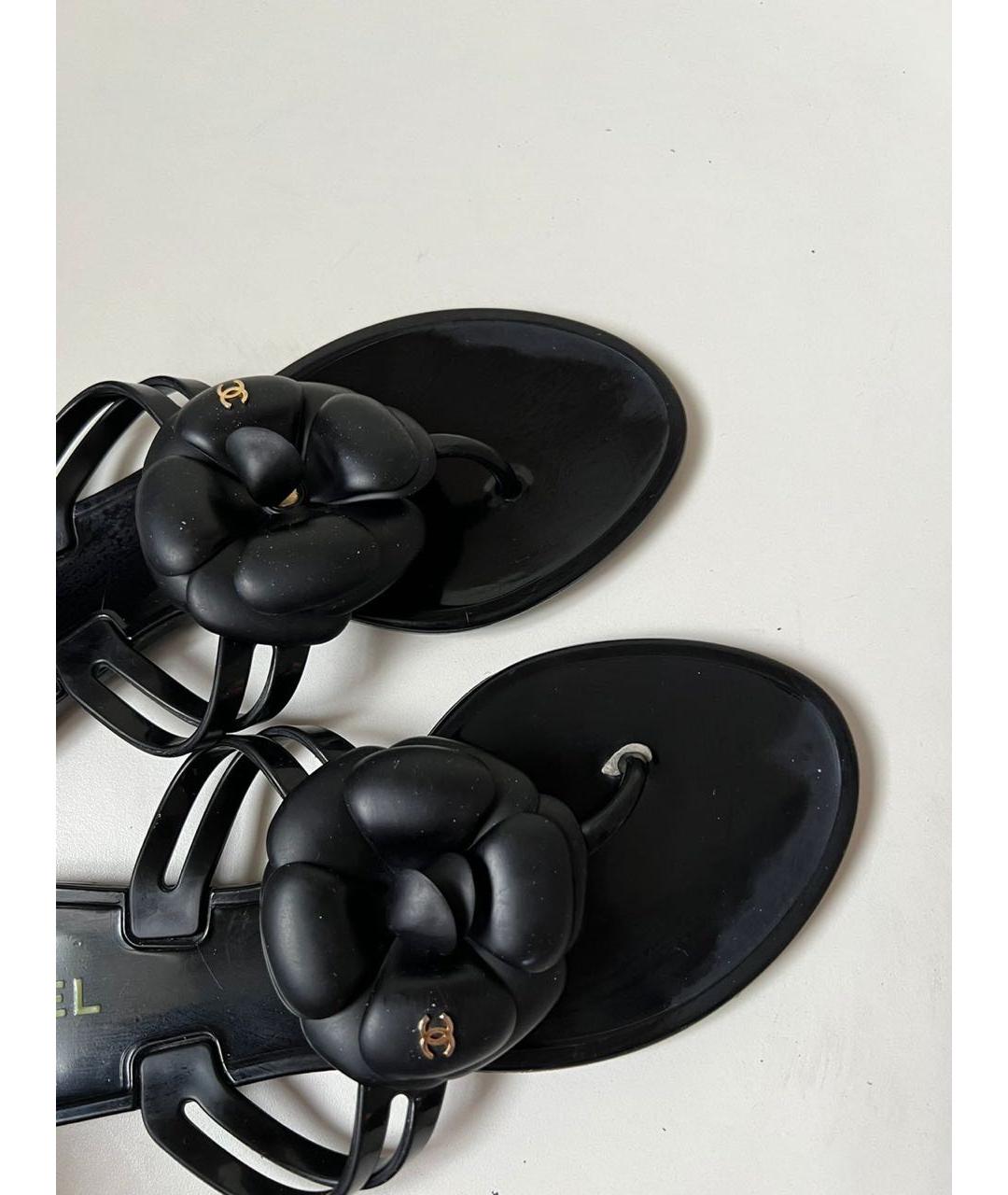 CHANEL Черные шлепанцы, фото 6