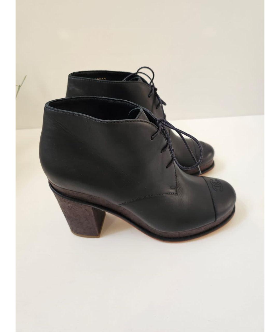 CHANEL Черные кожаные ботильоны, фото 9