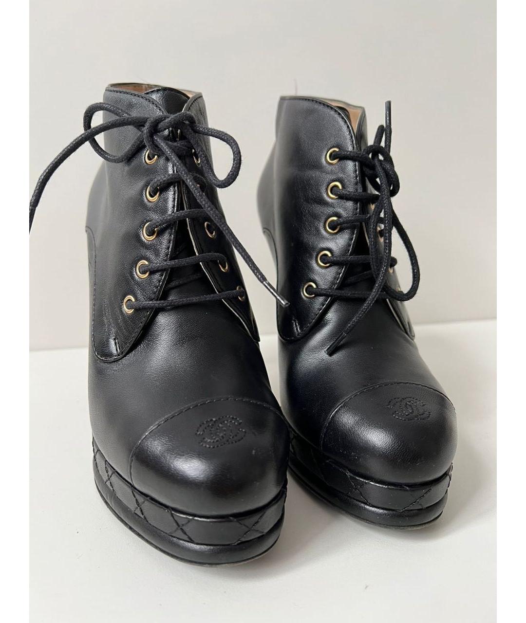CHANEL Черные кожаные ботильоны, фото 8