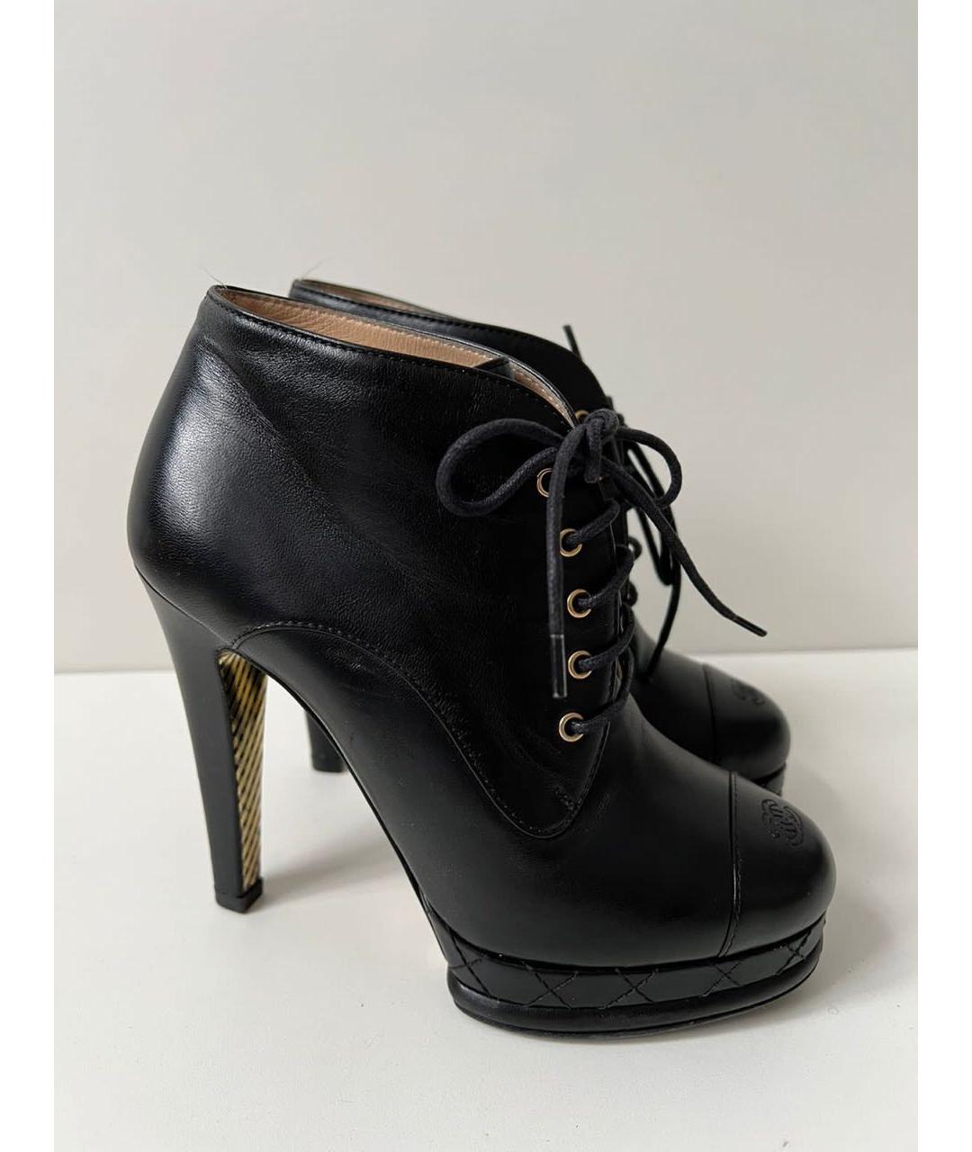 CHANEL Черные кожаные ботильоны, фото 9