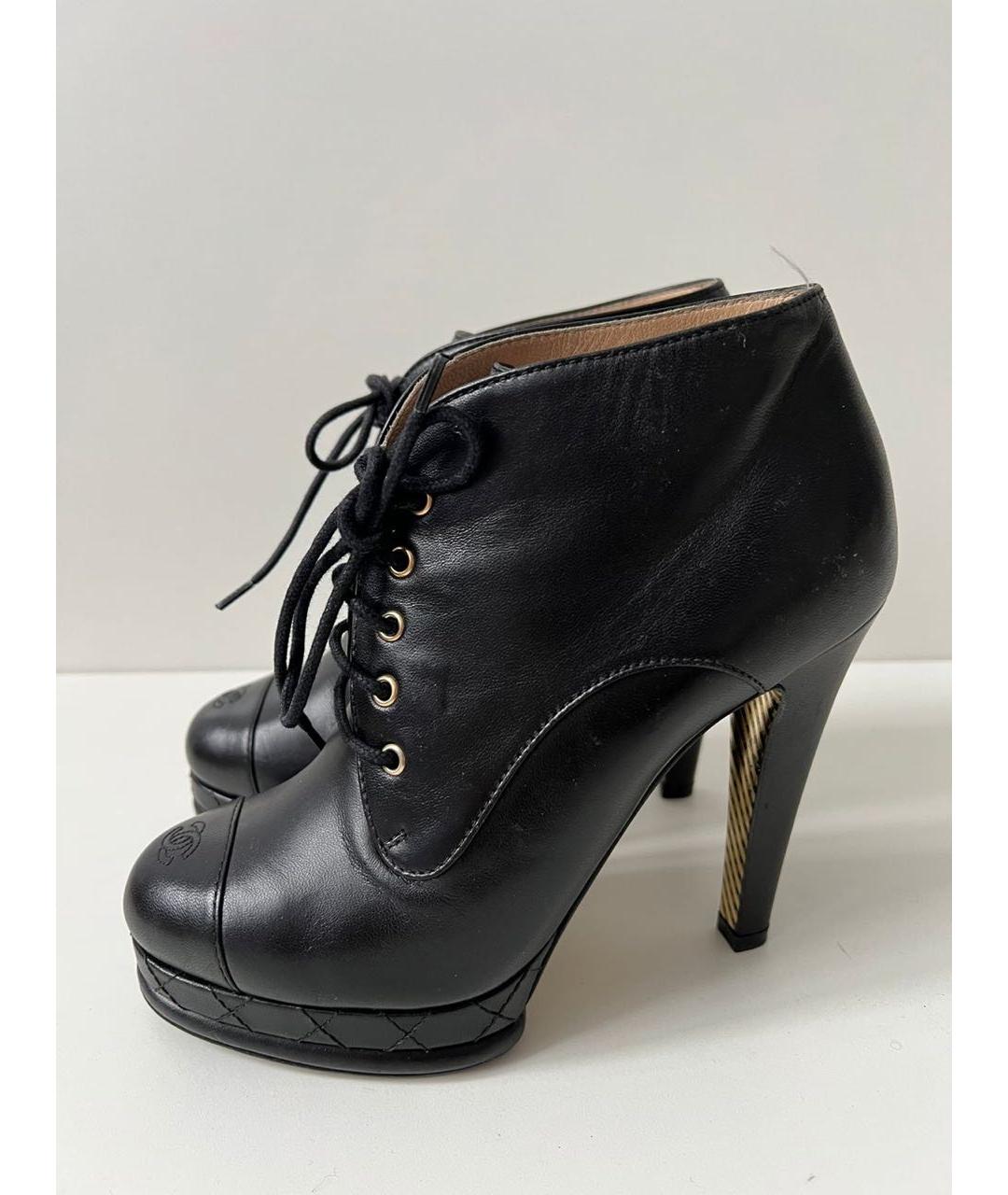 CHANEL Черные кожаные ботильоны, фото 7