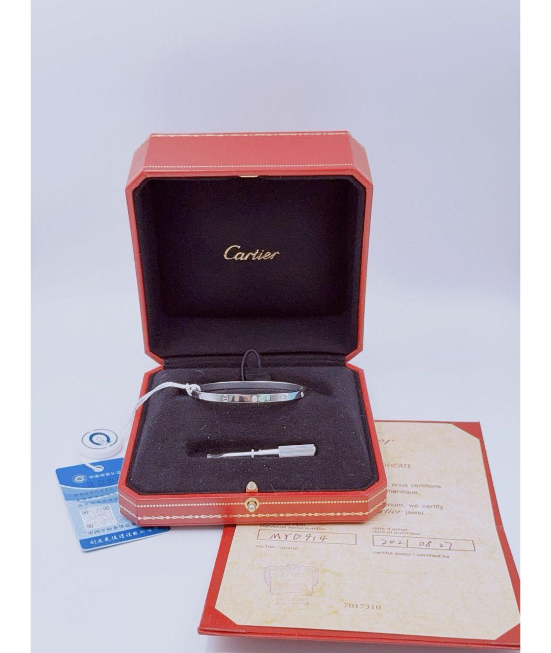 CARTIER Серебрянный браслет из белого золота, фото 9