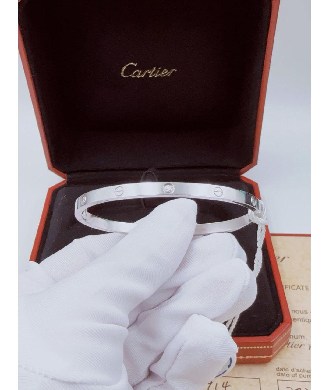 CARTIER Серебрянный браслет из белого золота, фото 2