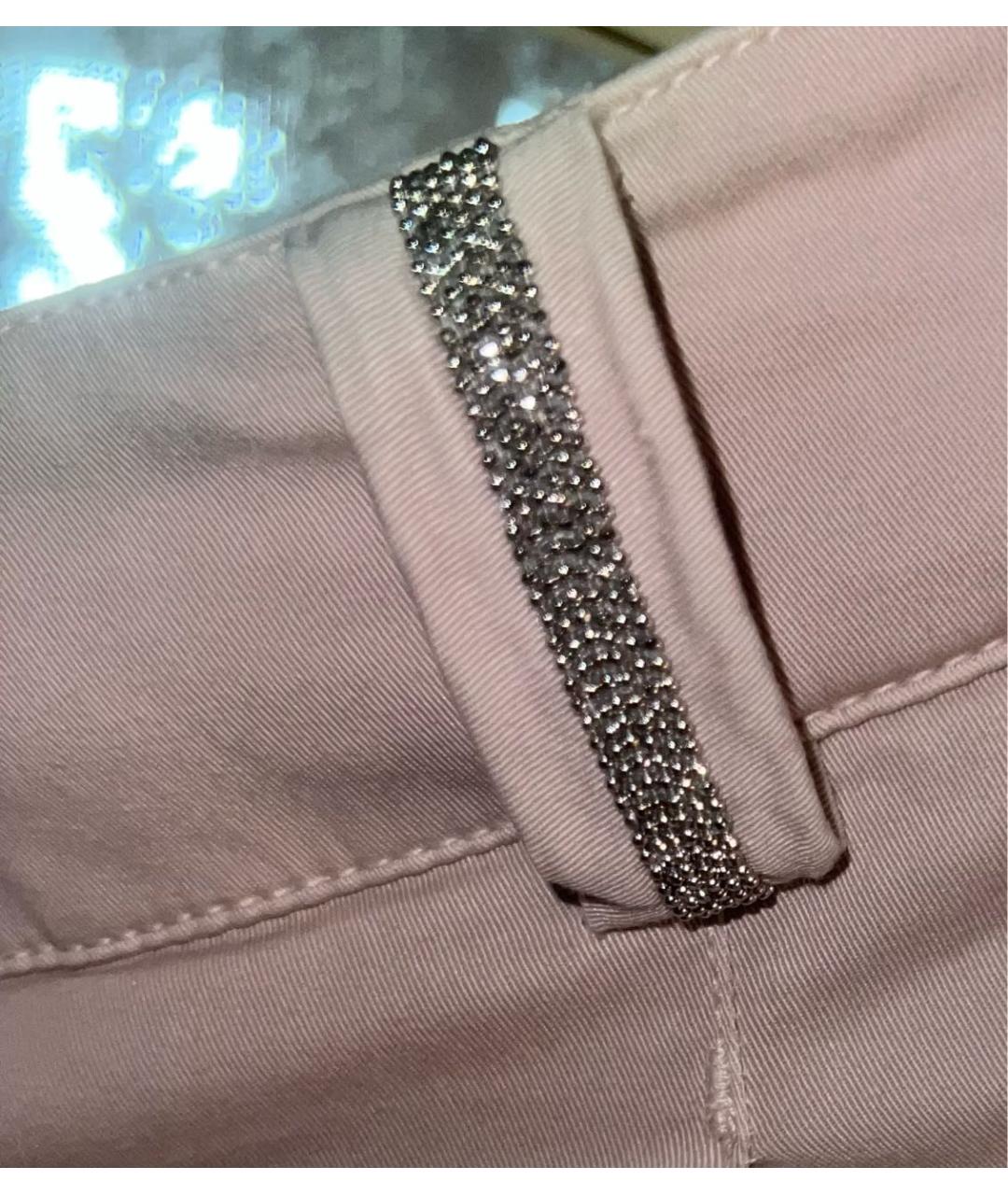 FABIANA FILIPPI Бежевые хлопко-эластановые брюки узкие, фото 5